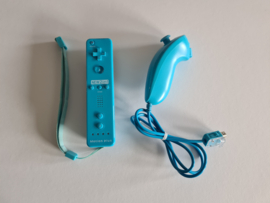 Wii remote + nunchuk blauw (third party)