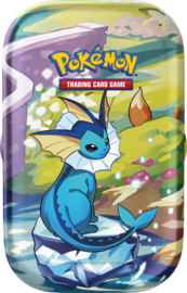 Prismatic evolutions mini tin display