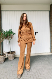 Wrap Top Camel Rib