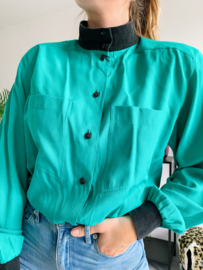 80s/90s groene blouse, Maat 40