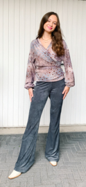 Grijze Rib Flare Legging