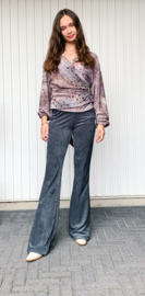 Grijze Rib Flare Legging
