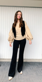 Zwarte Rib Flare Legging