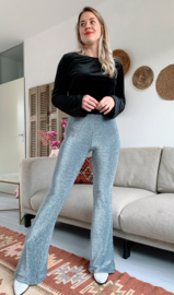 Glitter Flare Legging Zilver