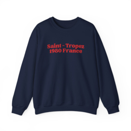 Saint Tropez 1980 France Sweatshirt, Chic Comfy, 100% Soft Cotton Crewneck Sweatshirt, Relaxed Fit, French Riviera Casual Elegance