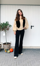 Zwarte Rib Flare Legging