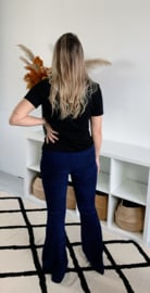 Rib Flare Legging donker blauw