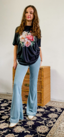Flare Legging Rib licht Blauw