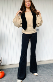 Zwarte Rib Flare Legging