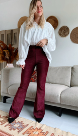 Aubergine velvet rib Flare Legging