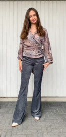 Grijze Rib Flare Legging