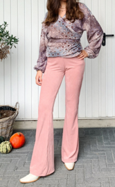 Flare Legging Rib Roze