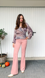 Flare Legging Rib Roze