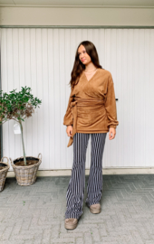 Wrap Top Camel Rib