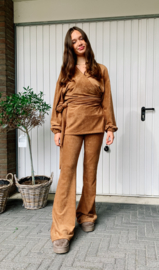 Wrap Top Camel Rib