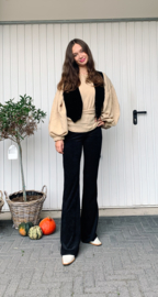 Zwarte Rib Flare Legging