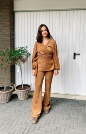 Wrap Top Camel Rib