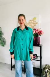 80s/90s groene blouse, Maat 40