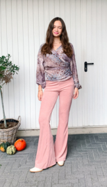 Flare Legging Rib Roze