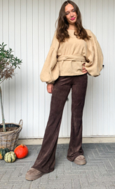 Bruine Rib Flare Legging