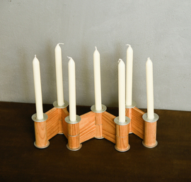 Vintage kandelaar voor 7 dinerkaarsen