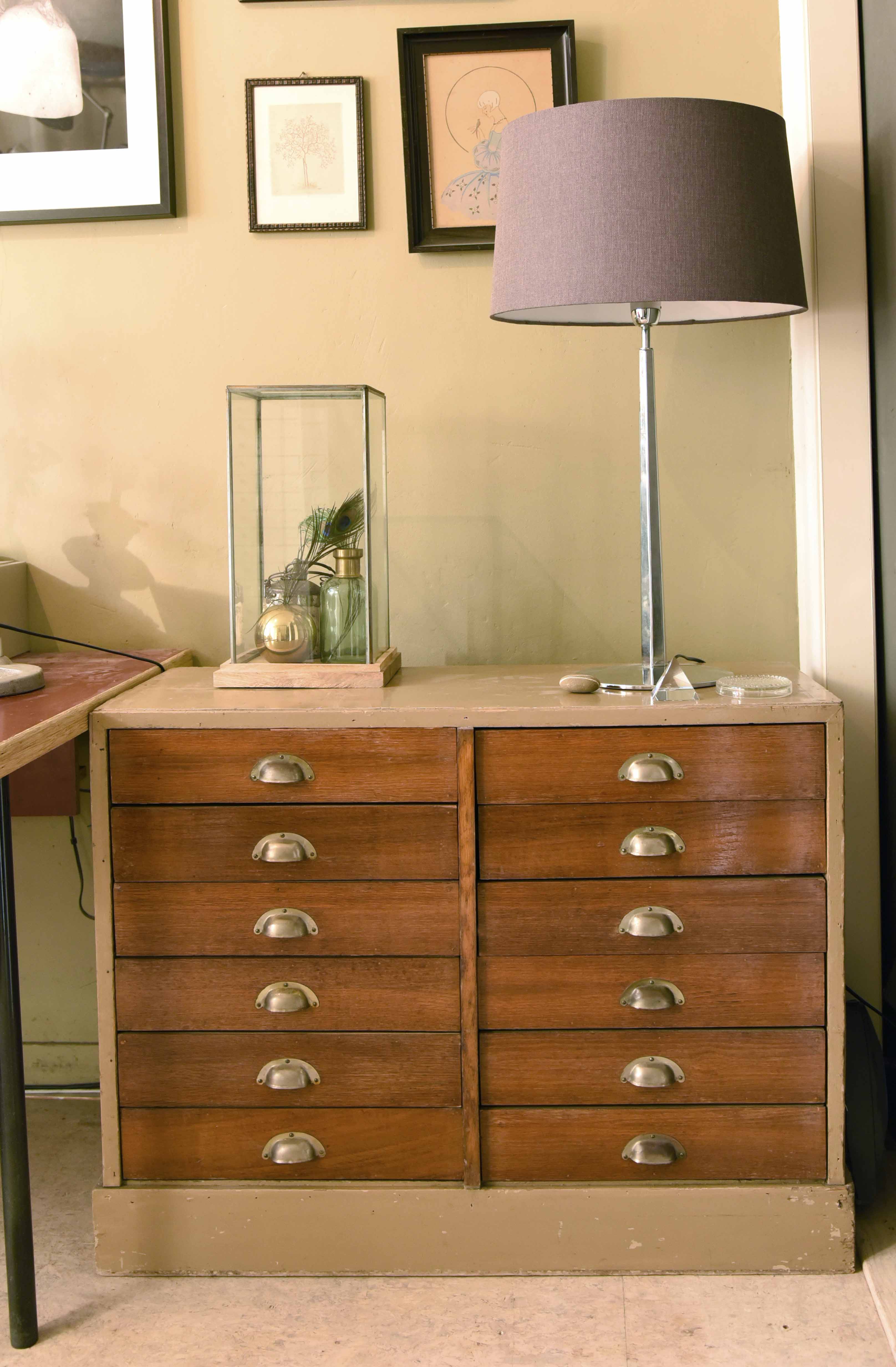 Vintage Ladekast met 12 Lades