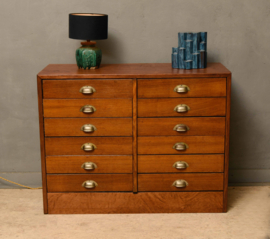 Vintage Ladekast met 12 Lades