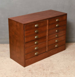 Vintage Ladekast met 12 Lades