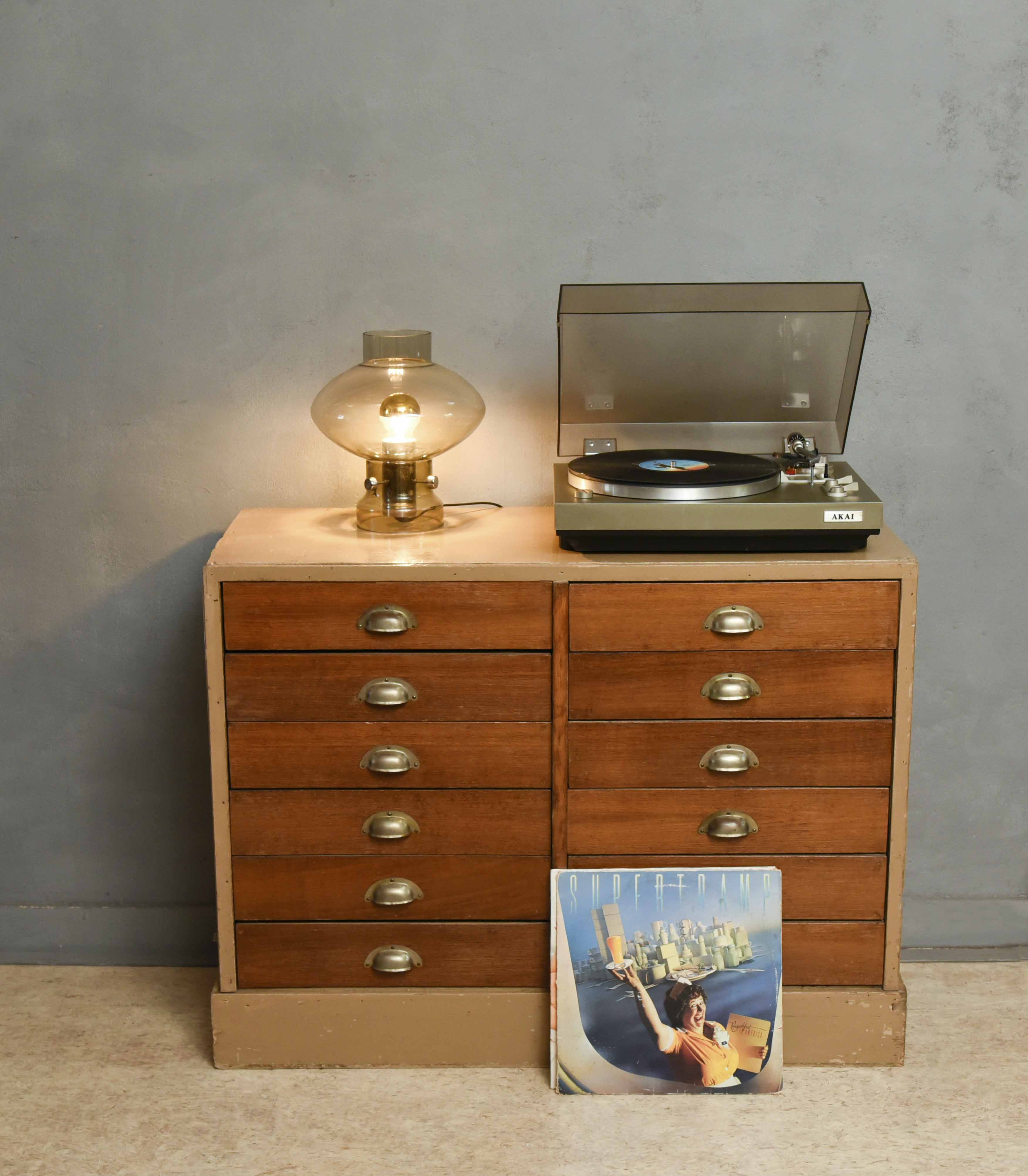 Vintage Ladekast met 12 Lades