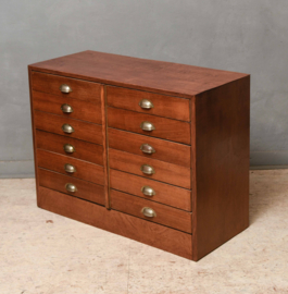 Vintage Ladekast met 12 Lades