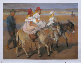 I. Israëls, Ezeltje rijden langs het strand