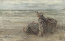 J. Israëls, Vissersmeisje op het strand