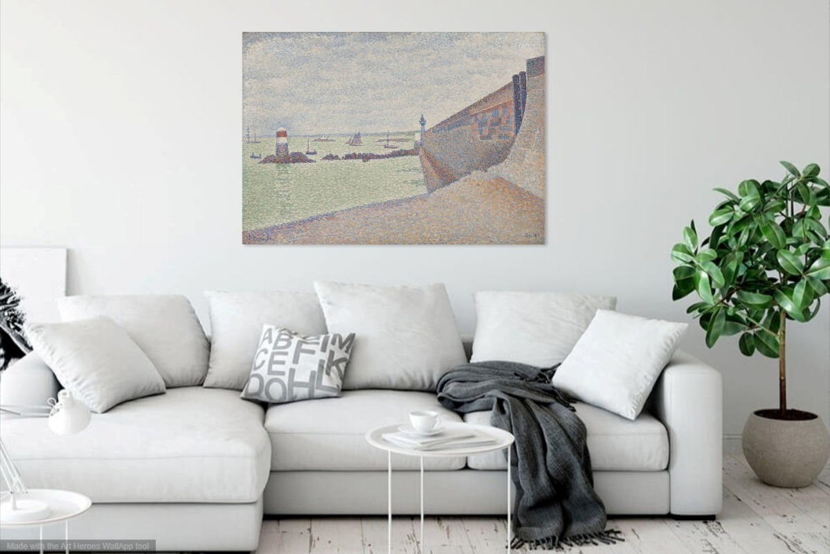 Signac, Portrieux, de pier, grijs weer