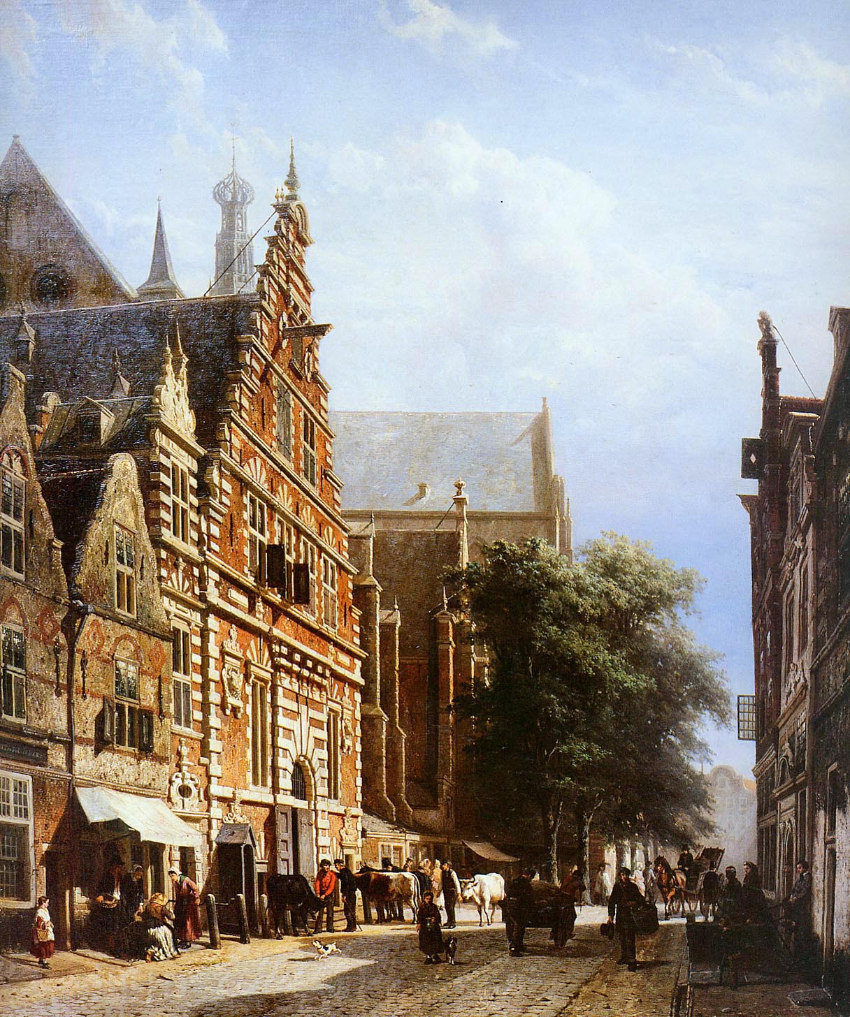 Springer, Vleeschhal en Grote kerk in Haarlem