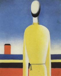 Malevich, Half figuur in een geel shirt