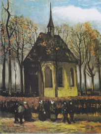 Van Gogh, Het uitgaan van de Hervormde kerk in Nuenen