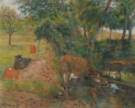 Gauguin, Koeien aan het wed