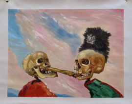 Ensor, Skeletten vechtend om een bokking