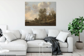 Van Goyen, Gezicht op een dorp aan een rivier