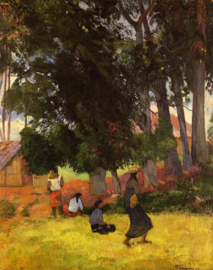 Gauguin, Tahitiaans landschap met vier figuren