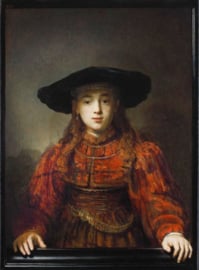 Rembrandt, Meisje in een schilderijlijst