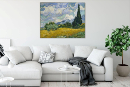 Van Gogh, Graanveld met cipressen