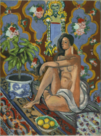 Matisse, Decoratief figuur op ornamentale achtergrond