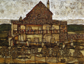 Schiele, Huis met dakspanen