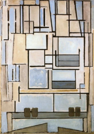 Mondriaan, Compositie no. 9, blauwe facade