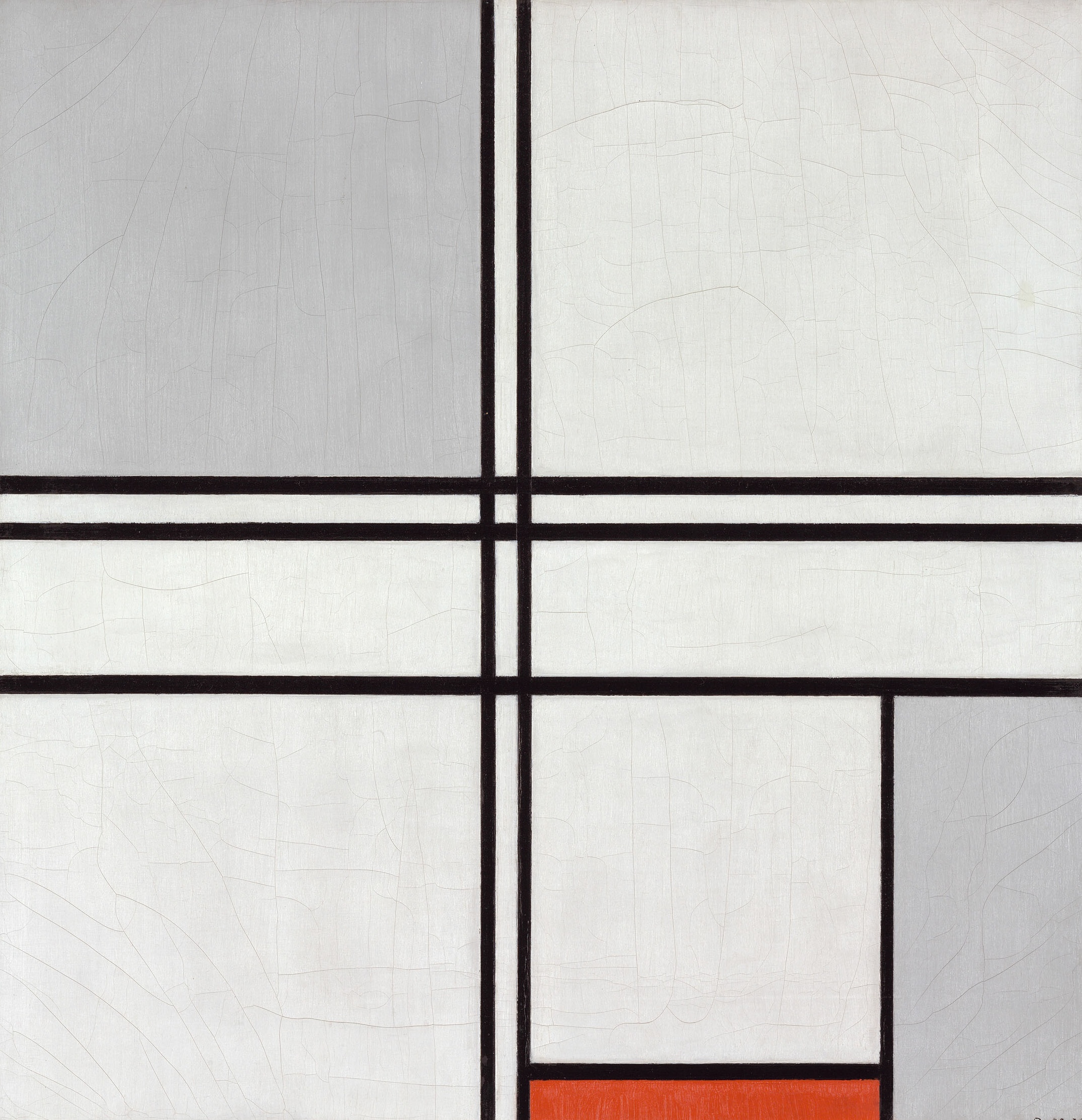 Mondriaan, Compositie met rood en grijs