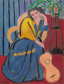 Matisse, Meisje in geel en blauw met gitaar