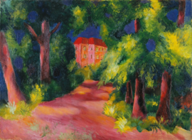 Macke, Rood huis in het park