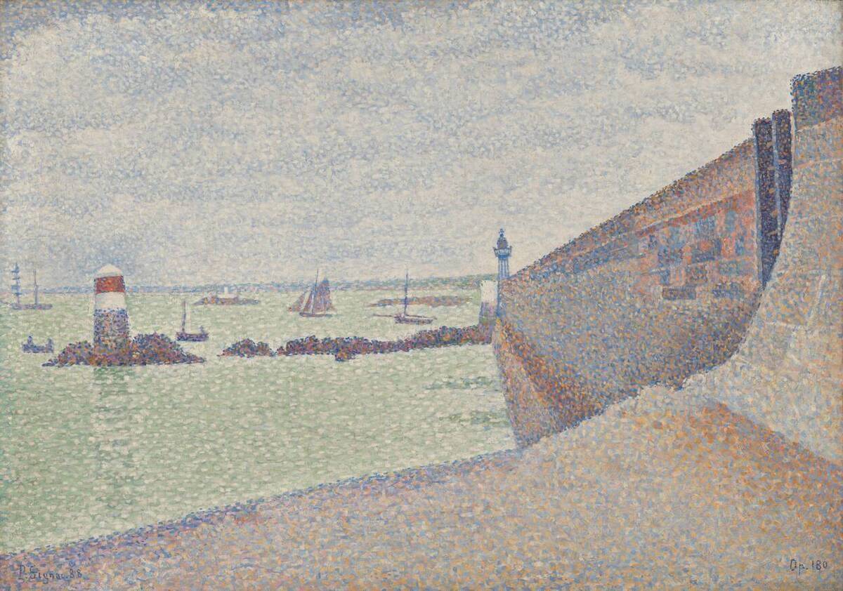 Signac, Portrieux, de pier, grijs weer