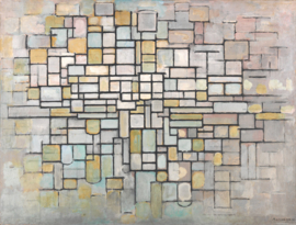 Mondriaan, Compositie no. 2 in blauw, grijs en roze